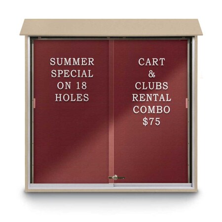 United Visual Products Outdoor Enclosed Combo Board, 72"x36", Satin Frame/Burg & Dark Spruce UVCB7236OD-BURGUN-DRKSPR